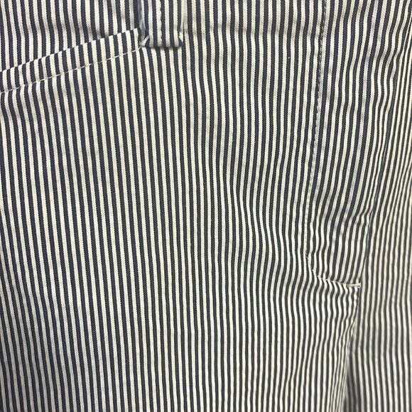 Land’s End Blue and White Vertical Striped Fit 2 Cropped Cotton Blend Pants- Siz - Picture 4 of 13